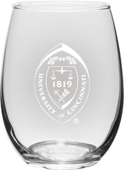 University of Cincinnati 15 Oz. Stemless Wine Glass