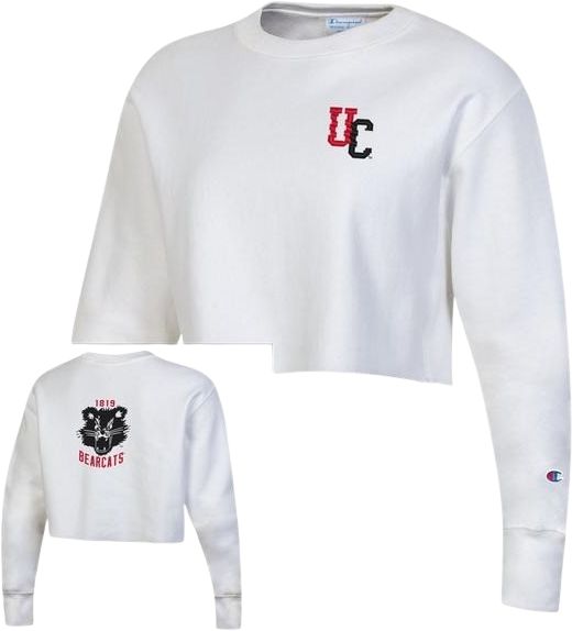 University of Cincinnati Women's Reverse Weave Cropped Crewneck Sweatshirt