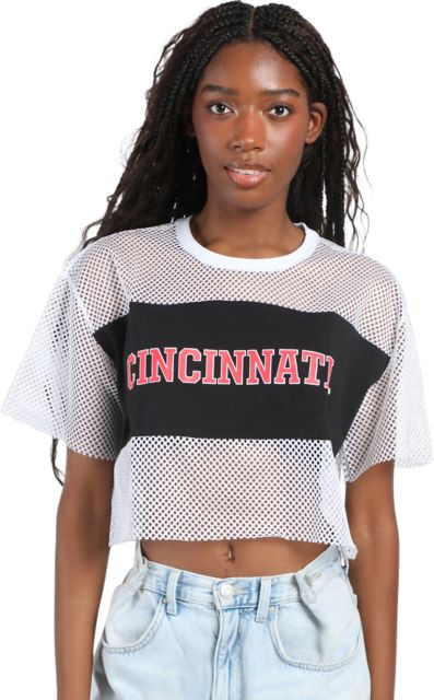 University of Cincinnati Women's Mesh Cropped Short Sleeve T-Shirt