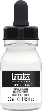 LIQUITEX ACRYLIC INK 30ML JAR CARBON TITANIUM WHITE