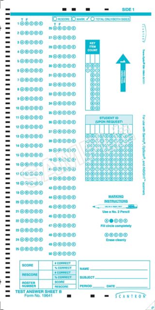 SCANTRON DM ANSWER SHEET B – College Nation