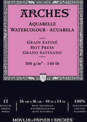 Arches Watercolor Pad Hotpress 10X14 12 Sheets