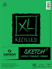 XL RECYCLED SKETCH 9X12 100 SHEETS TAPE BOUND