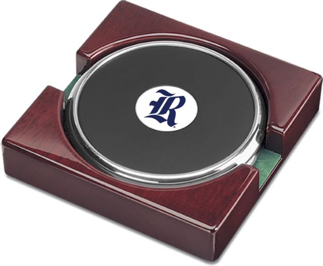 CSI  Set Of 2 Silver Round Coaster Gift Boxed With Colored Medallion - ONLINE ONLY
