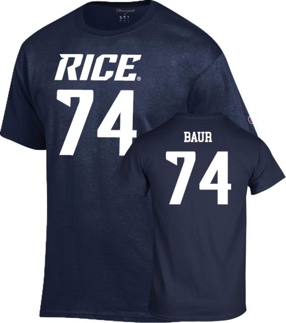 Rice Football T-Shirt Brad Baur - 74 - ONLINE ONLY