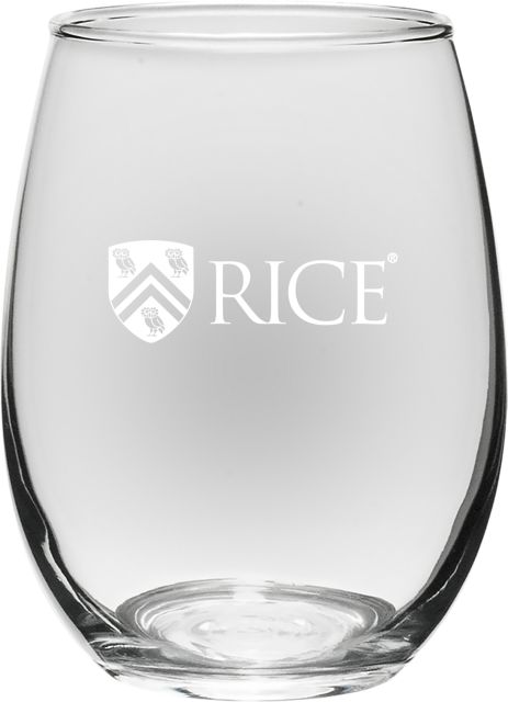 Rice University Owls 15 oz. Stemless Wine Glass