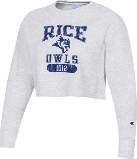 Rice University Owls Women's Reverse Weave Cropped Crewneck Sweatshirt