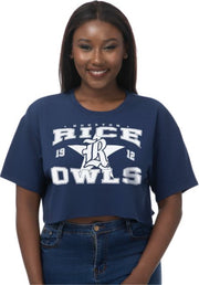 Rice University Owls Women's Boxy Crop Short Sleeve T-Shirt