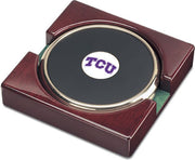 CSI Set Of 2 Gold  Round Coaster Gift Boxed With Colored Medallion - ONLINE ONLY