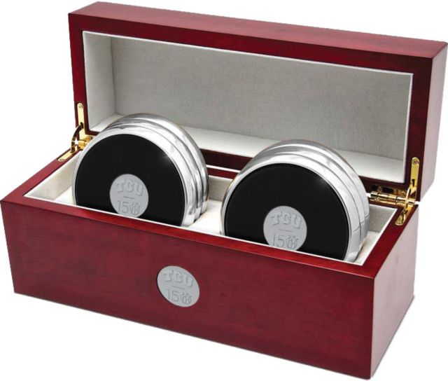 TCU 150 Years - Set of 6-  Silver-tone Coaster  - ONLINE ONLY