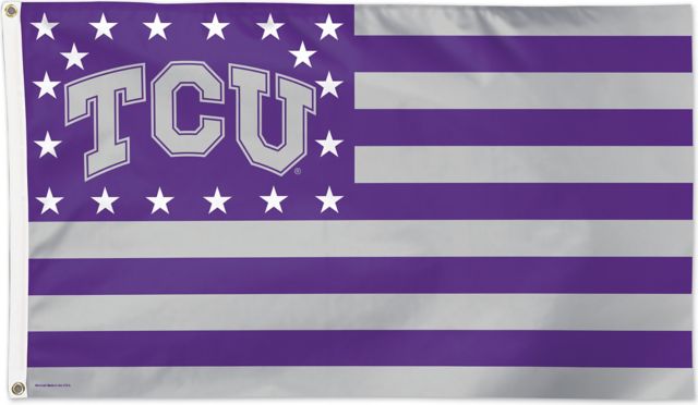Texas Christian University 3'X5' Deluxe Flag-Stars And Stripes  - ONLINE ONLY