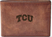 Fossil Leather Derrick Front Pocket Bifold - Brown - ONLINE ONLY