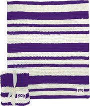Texas Christian University Cable Knit Throw 50x60