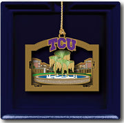 Texas Christian University Brass Ornament