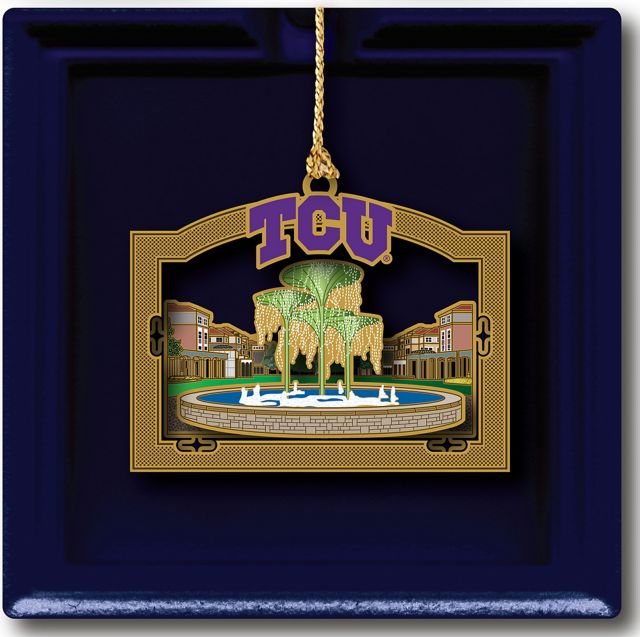 Texas Christian University Brass Ornament