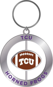 Texas Christian University Football Spinner Keychain