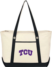 Texas Christian University Canvas Zippered Tote Bag