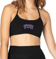 Texas Christian University Beyond Yoga Spacedye Slim Racerback Bra