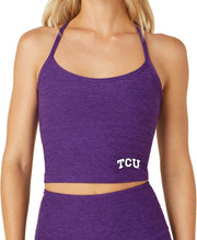 Texas Christian University Beyond Yoga Spacedye Slim Racerback Cropped Tank