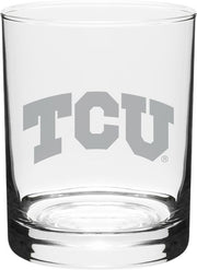 Texas Christian University 14 oz. Double Old Fashioned Glass