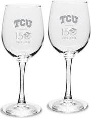 TCU 150 Years - Set of 2 - 12 oz Wine Glass - ONLINE ONLY