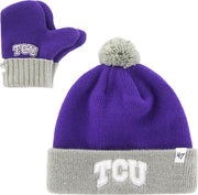 Texas Christian University Toddler Knit Hat And Mitten Set