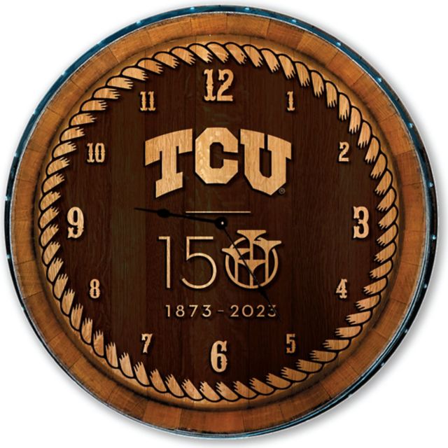 TCU 150 Years - Barrelhead Clock - ONLINE ONLY