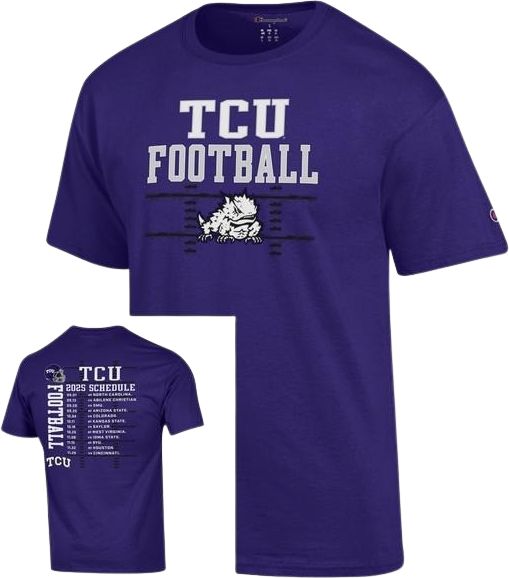 Texas Christian University Horned Frogs 2025 Football Schedule Short Sleeve T-Shirt