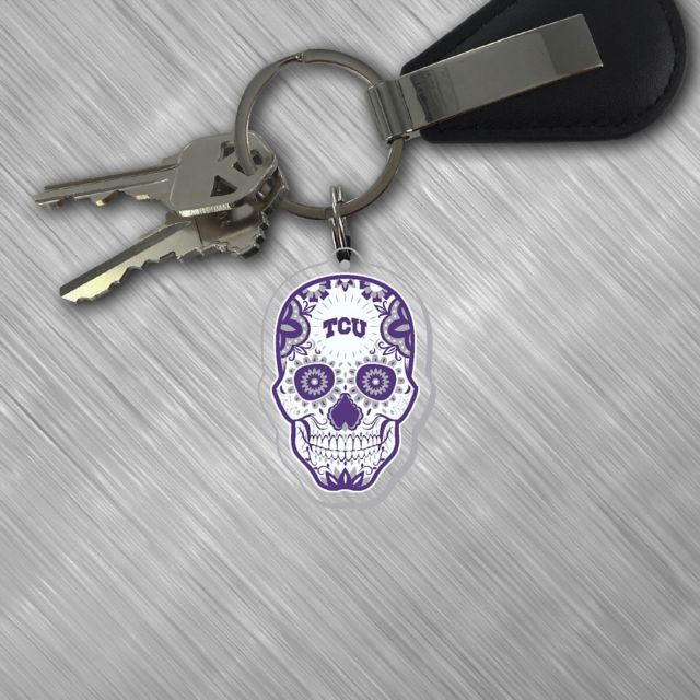 Texas Christian University Sugar Skull Key Tag