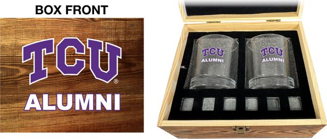Texas Christian University Alumni Rock Glass Box Set