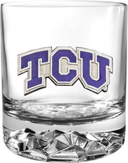 Texas Christian University Round Glass