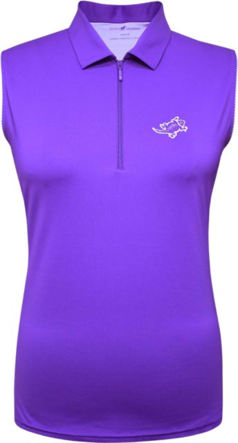 Women's Striped Sleeveless Polo