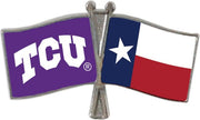 Texas Christian University Cross Flag Lapel Pin