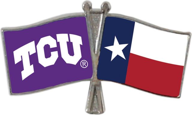 Texas Christian University Cross Flag Lapel Pin
