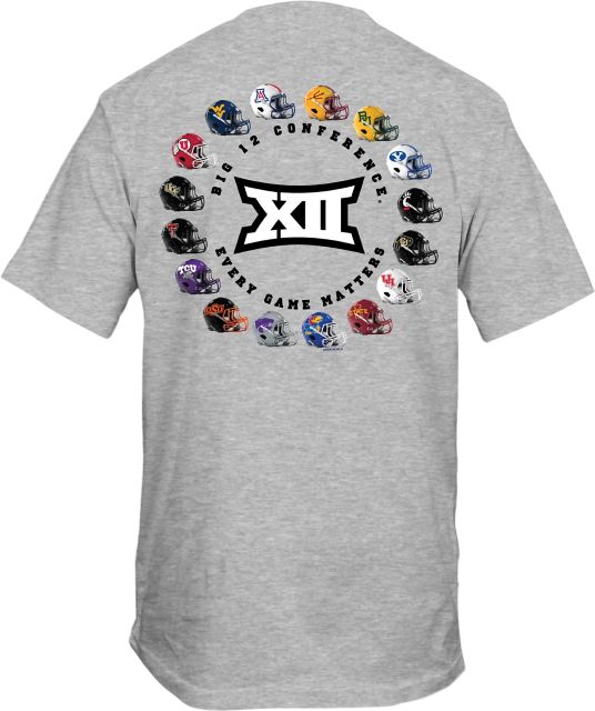 Texas Christian University Big 12 Football Helmets Short Sleeve T-Shirt