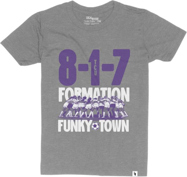 Texas Christian University Soccer 8-1-7 Formation Youth T-Shirt