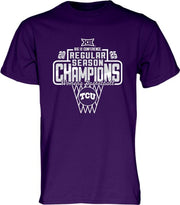 TCU Horned Frogs University Women's Basketball 2025 Big 12 Regular Season Champions Short Sleeve T-Shirt