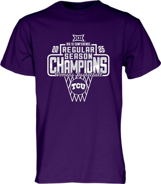 TCU Horned Frogs University Women's Basketball 2025 Big 12 Regular Season Champions Short Sleeve T-Shirt