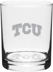 Texas Christian University 14 oz. Double Old Fashioned Glass