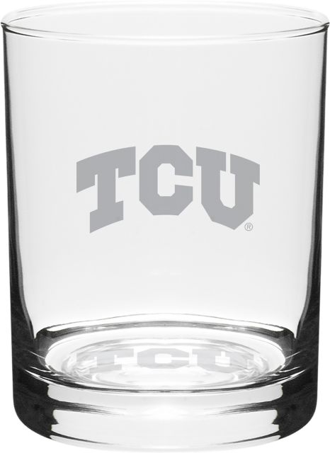 Texas Christian University 14 oz. Double Old Fashioned Glass