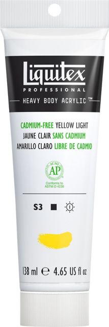 HEAVY BODY ACRYLIC 4.65OZ TUBE CADMIUM FREE YELLOW LIGHT