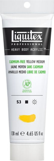 HEAVY BODY ACRYLIC 4.65OZ TUBE  CADMIUM FREE YELLOW MEDIUM