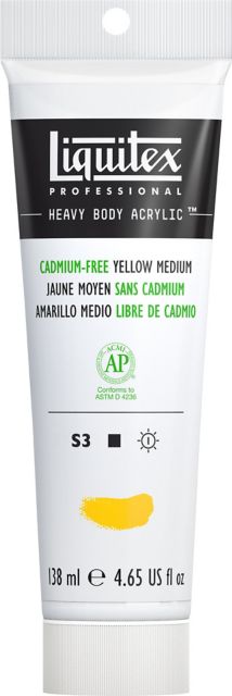 HEAVY BODY ACRYLIC 4.65OZ TUBE  CADMIUM FREE YELLOW MEDIUM