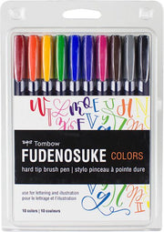 Fudenosuke Brush Pen Set Of 10 Colors
