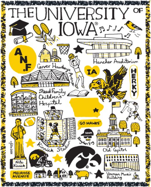 University of Iowa Julia Gash Tapestry Blanket