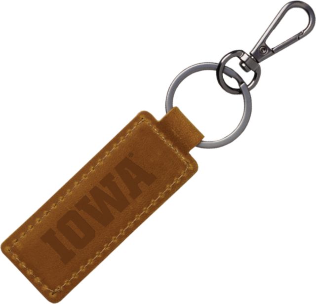 University of Iowa Leather Keychain