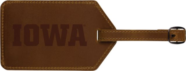 University of Iowa Crazy Horse Leather Luggage Tag