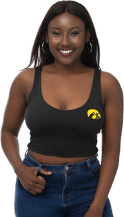 University of Iowa Women's V-Neck Cropped Tank Top