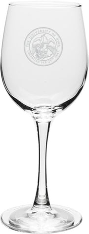 University of Iowa 12 oz. Etched Wine Glass