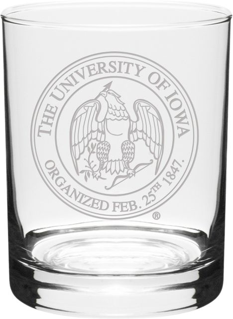 University of Iowa 14 oz. DOF Glass